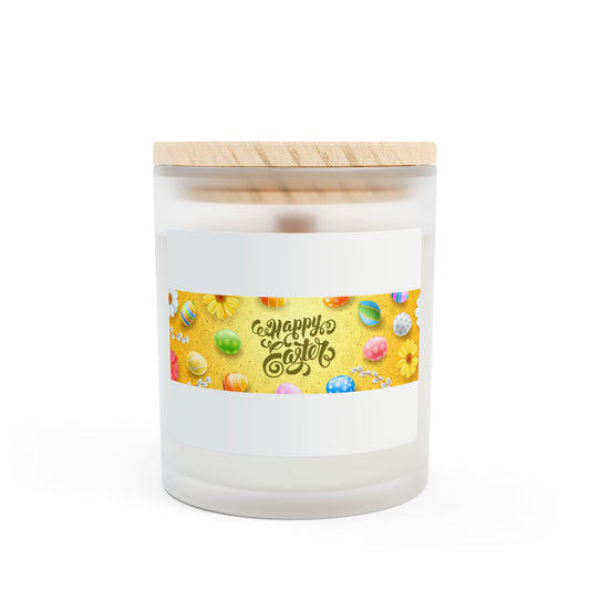 Happy Easter Frosted Glass Candle - 11oz Decorative Scented Candle for Spring Celebrations