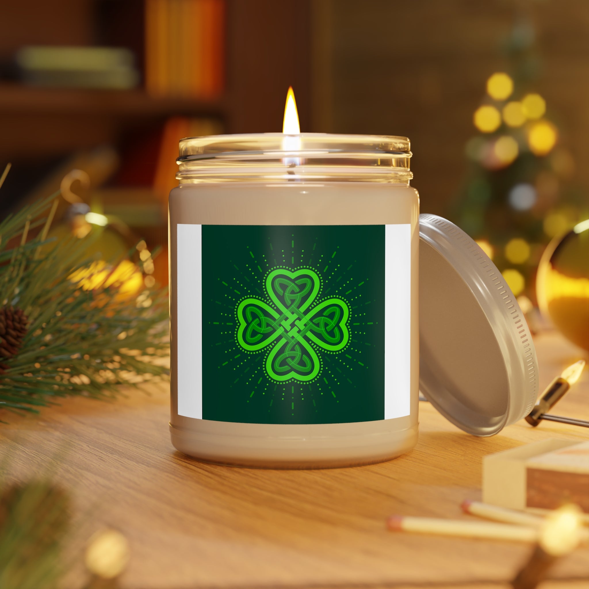 Celtic Green Heart Scented Candle - 9oz Aromatherapy Candle for St. Patrick's Day and Everyday Relaxation