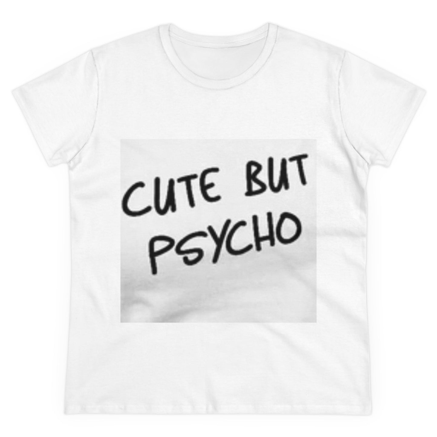 Cute But Psycho Women's Cotton Tee - Trendy Graphic Tee for Casual Wear