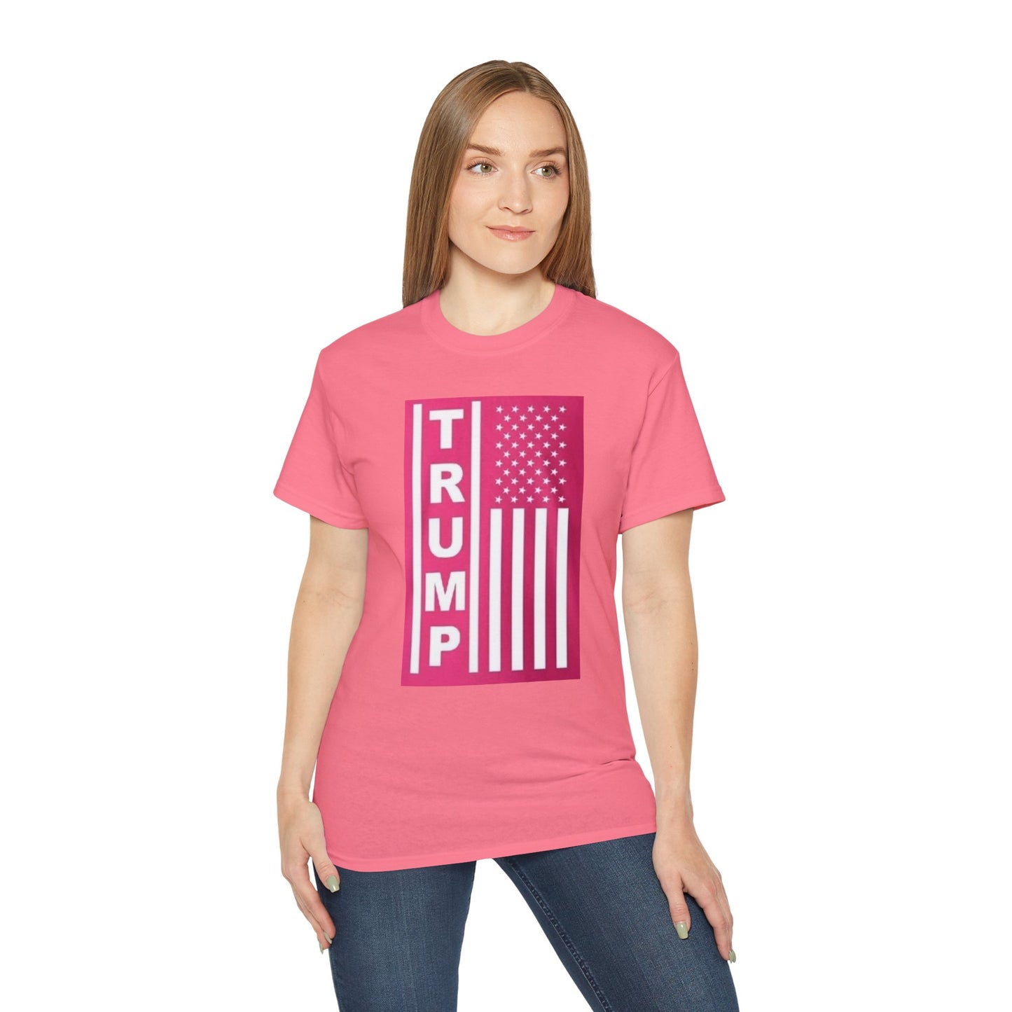 Unisex Cotton Tee – TRUMP American Flag Design