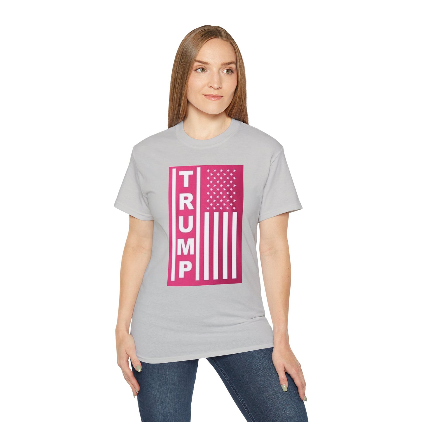 Unisex Cotton Tee – TRUMP American Flag Design