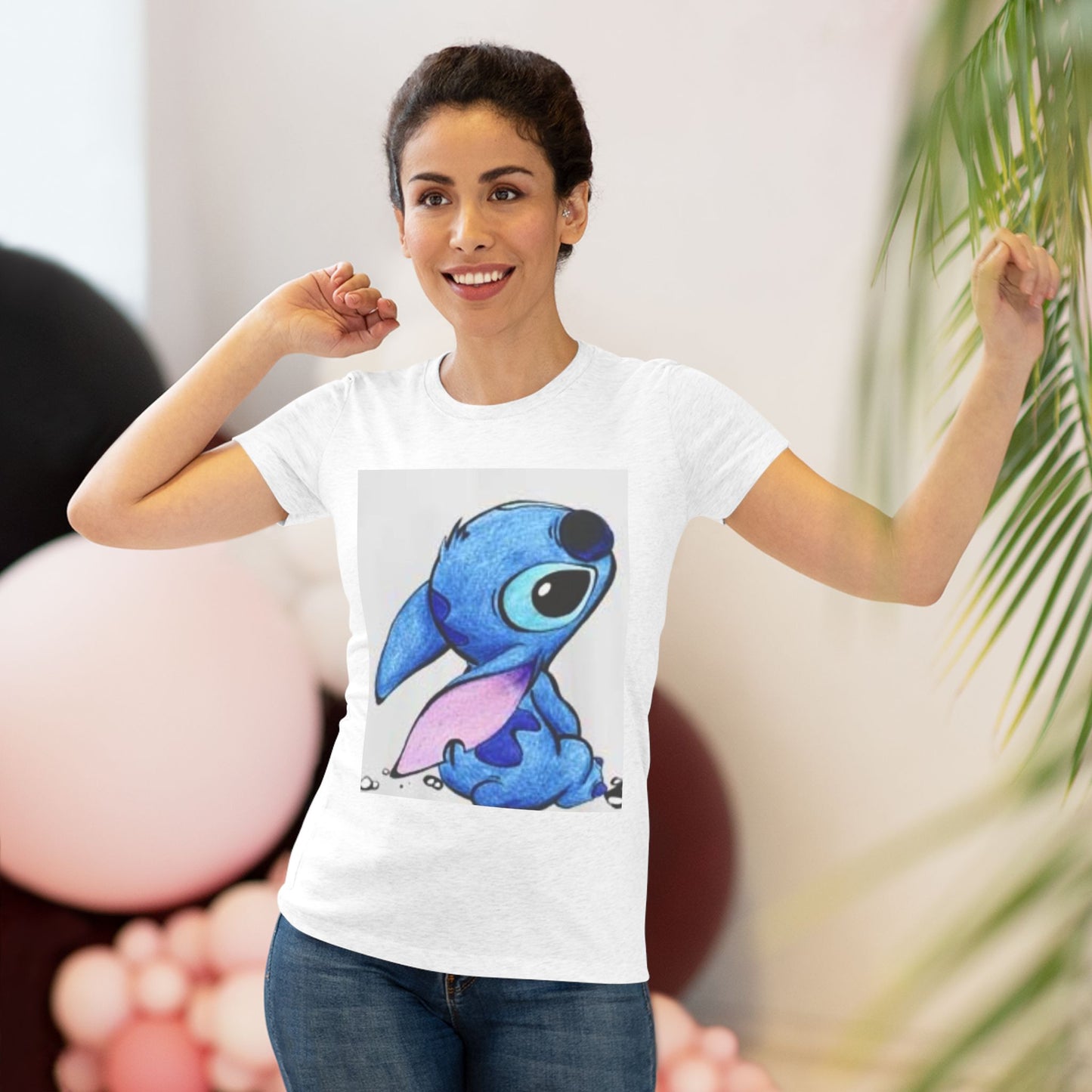 Cute Blue Cartoon Character Women's Triblend Tee - Perfect for Everyday Wear