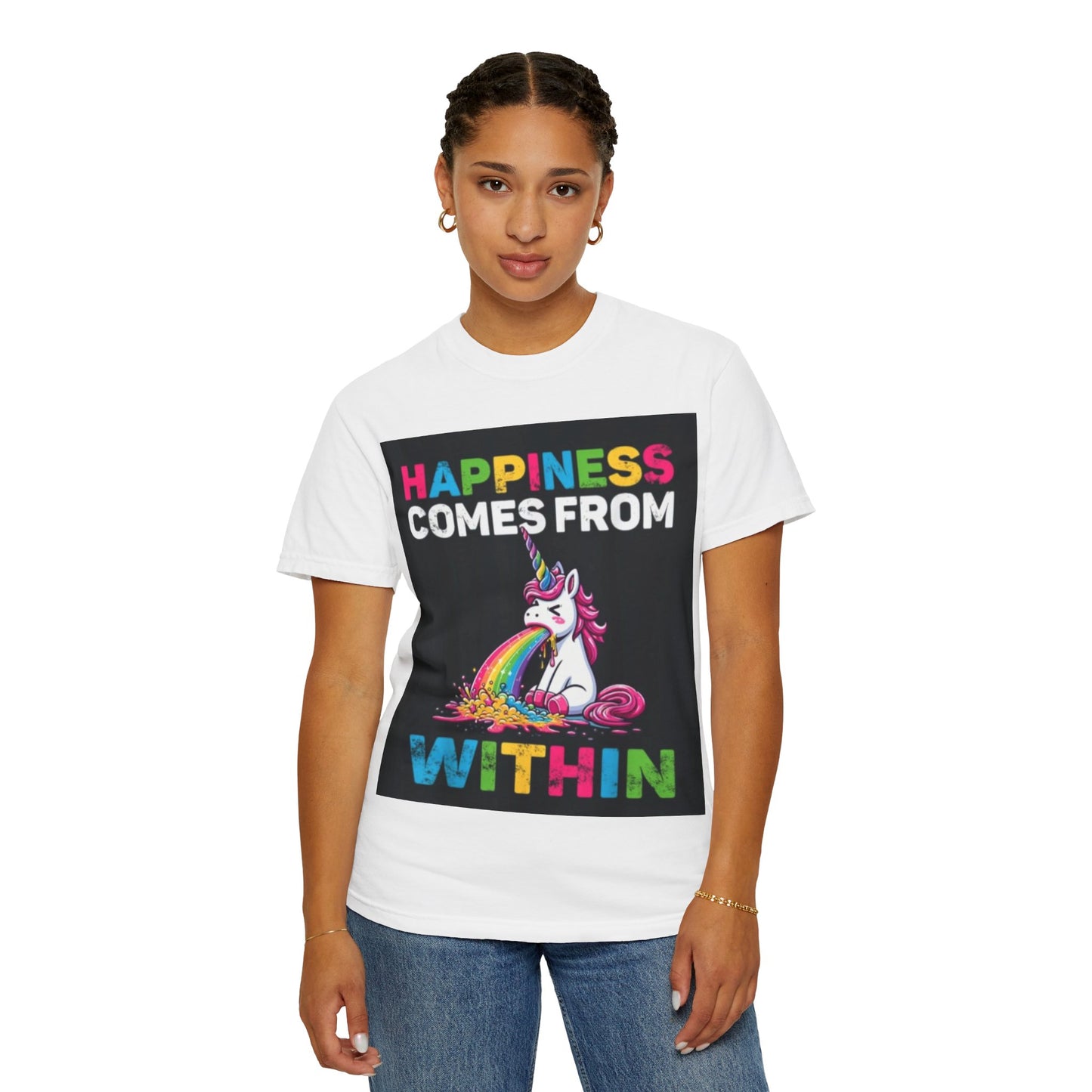 Unisex Happiness Unicorn T-Shirt - Comes From Within Design