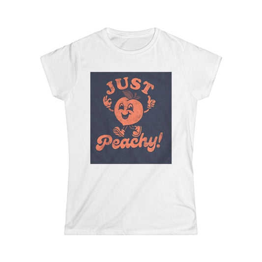 Just Peachy Women's Softstyle Tee - Fun Summer Graphic T-Shirt