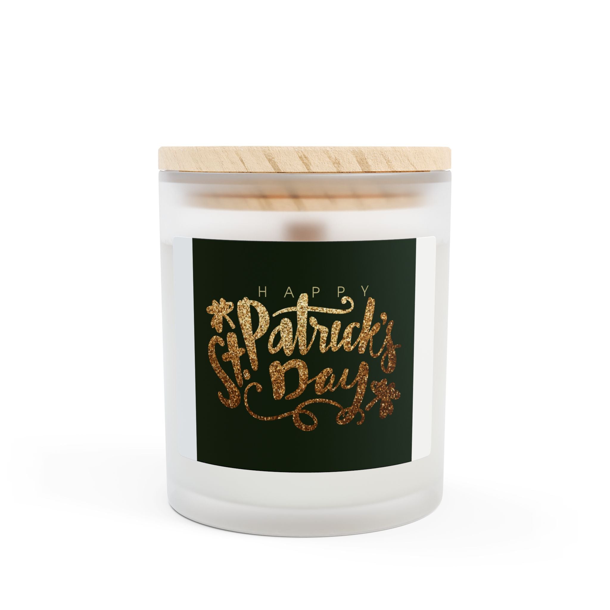 St. Patrick's Day Frosted Glass Candle - 11oz Decorative Gift for Home