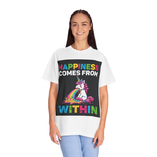 Unisex Happiness Unicorn T-Shirt - Comes From Within Design