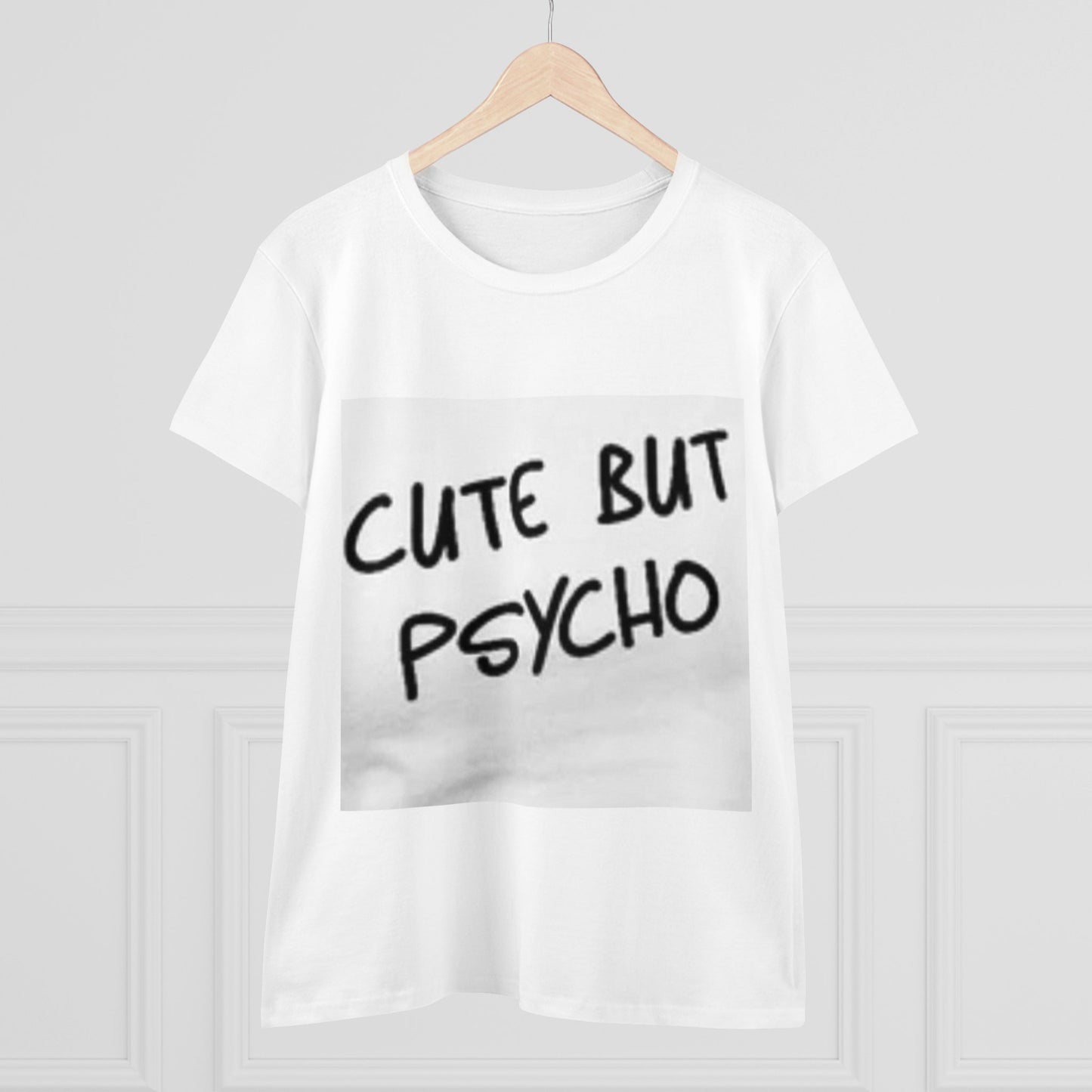 Cute But Psycho Women's Cotton Tee - Trendy Graphic Tee for Casual Wear