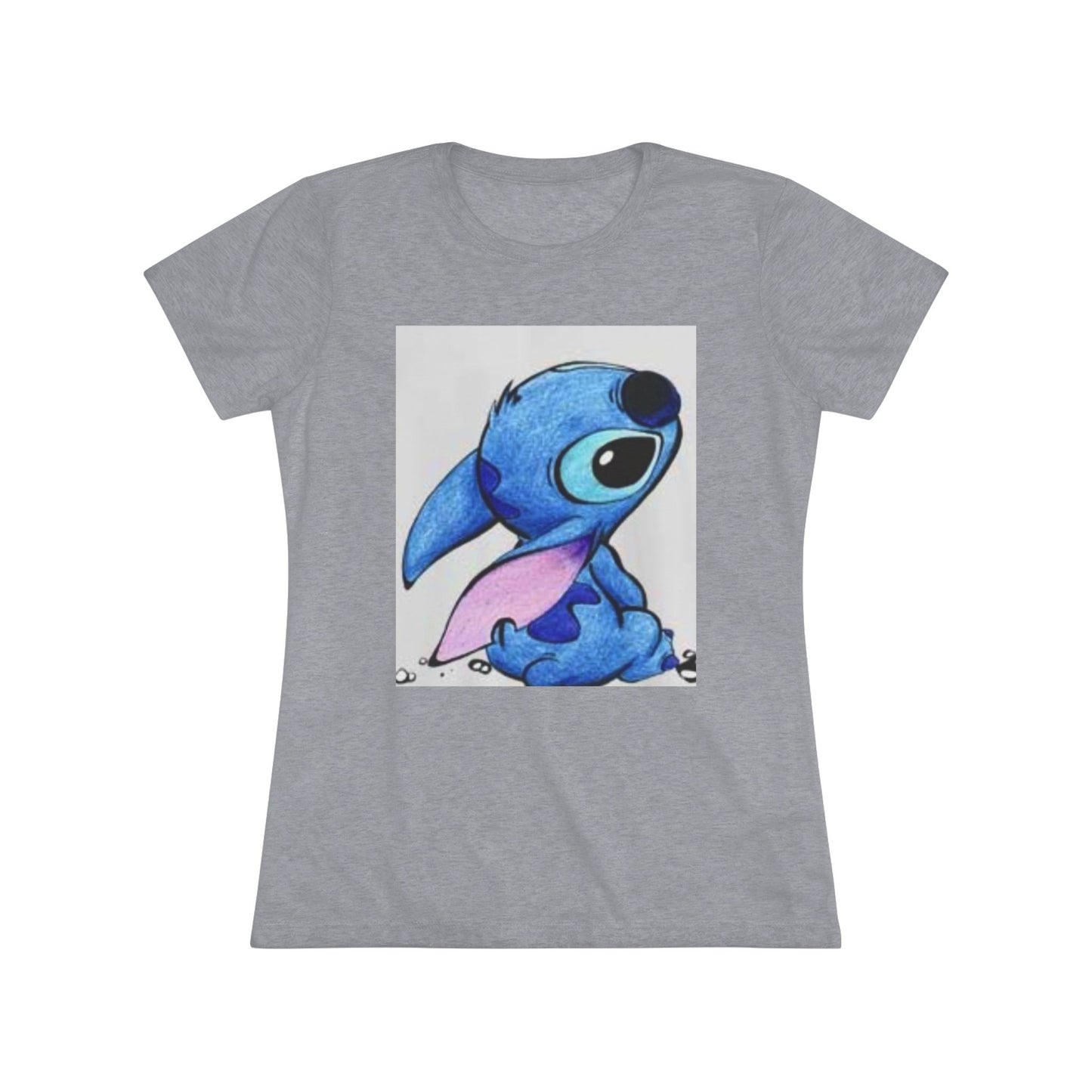 Cute Blue Cartoon Character Women's Triblend Tee - Perfect for Everyday Wear