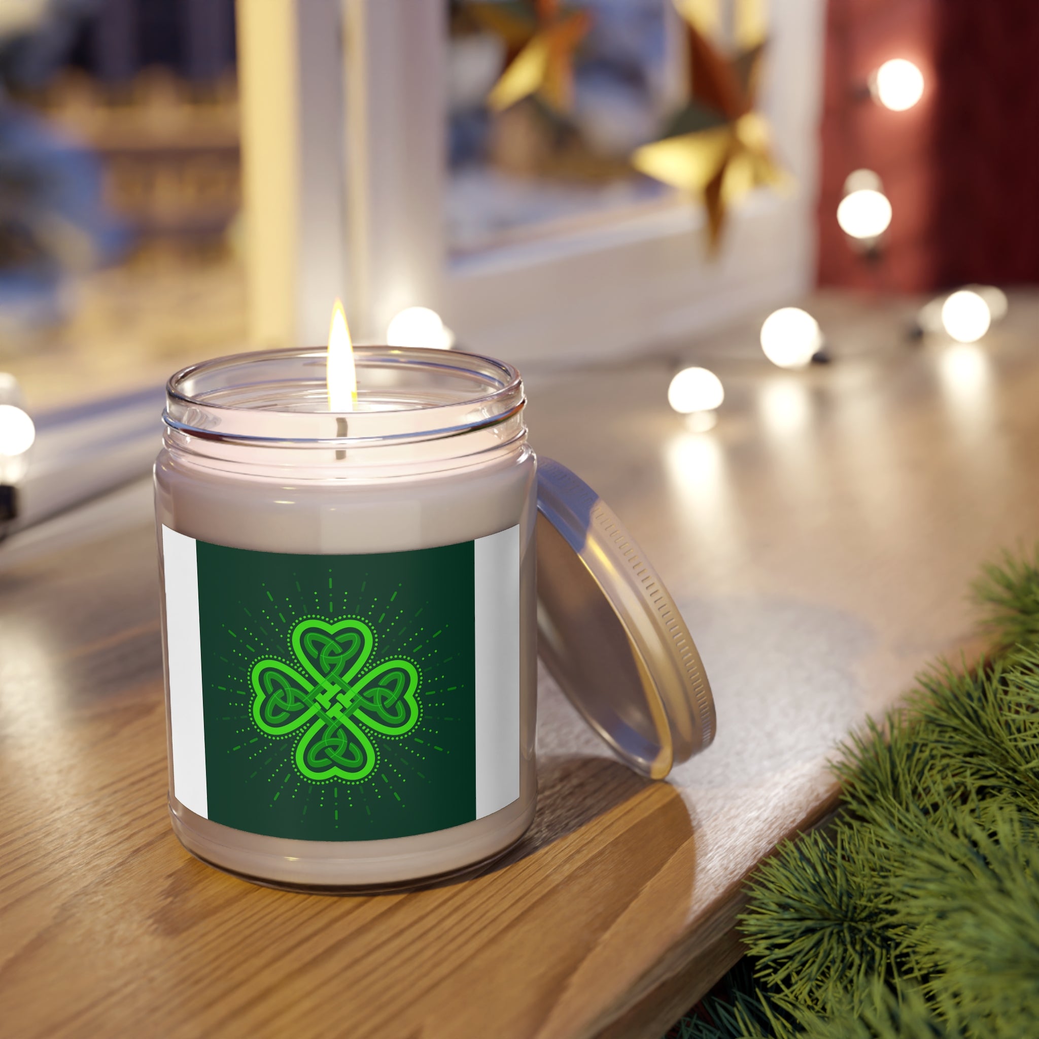 Celtic Green Heart Scented Candle - 9oz Aromatherapy Candle for St. Patrick's Day and Everyday Relaxation