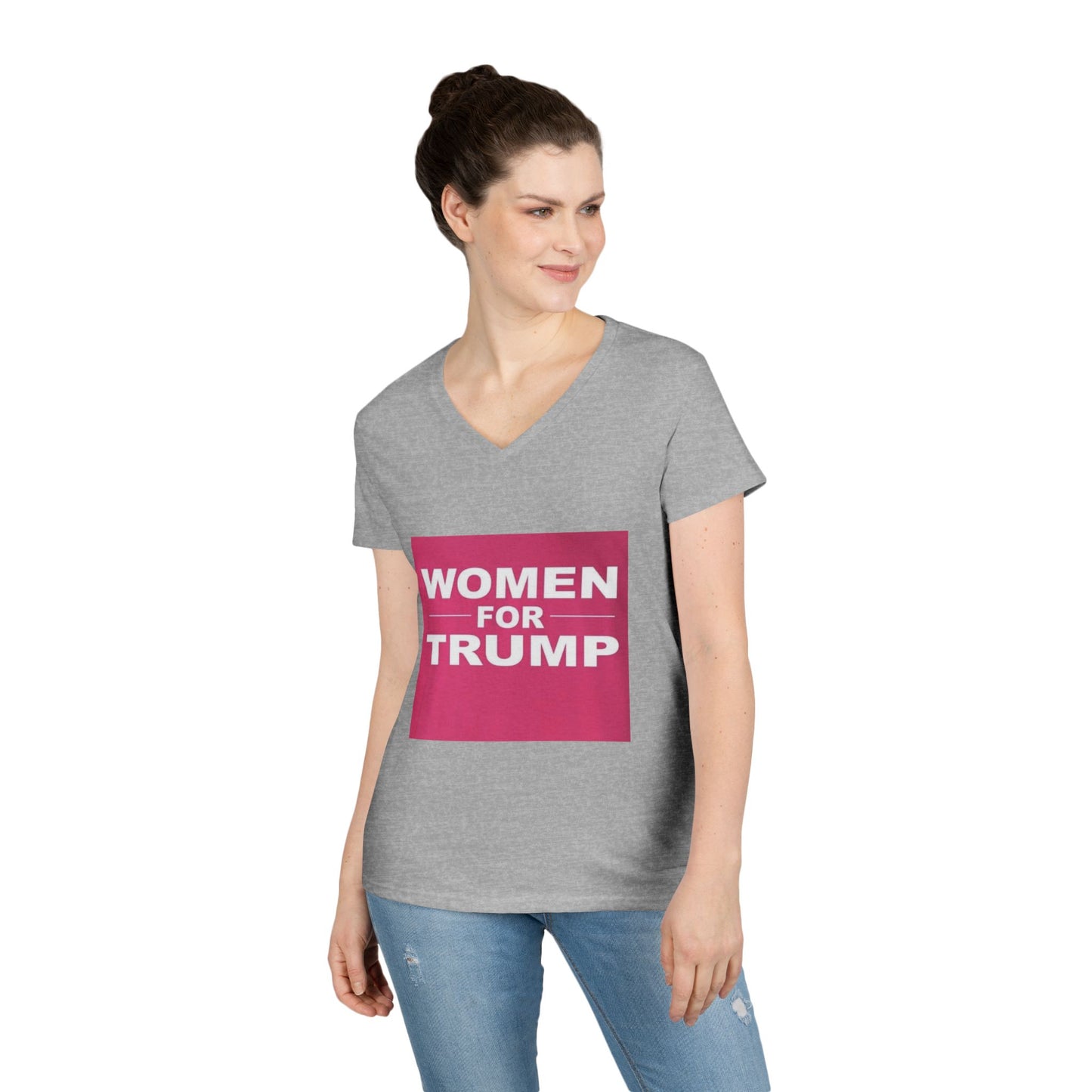 Women for Trump V-Neck T-Shirt - Empowering Political Apparel for Women