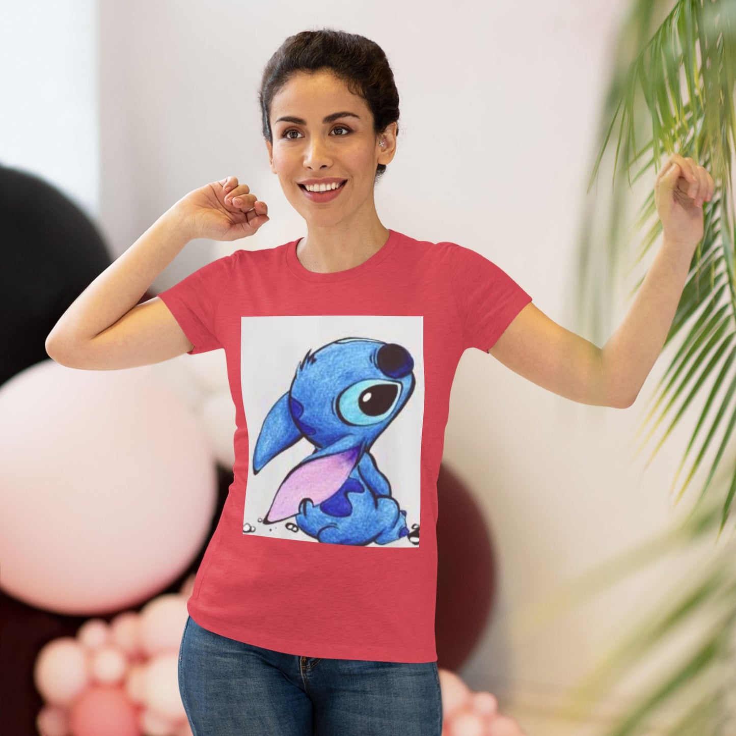 Cute Blue Cartoon Character Women's Triblend Tee - Perfect for Everyday Wear