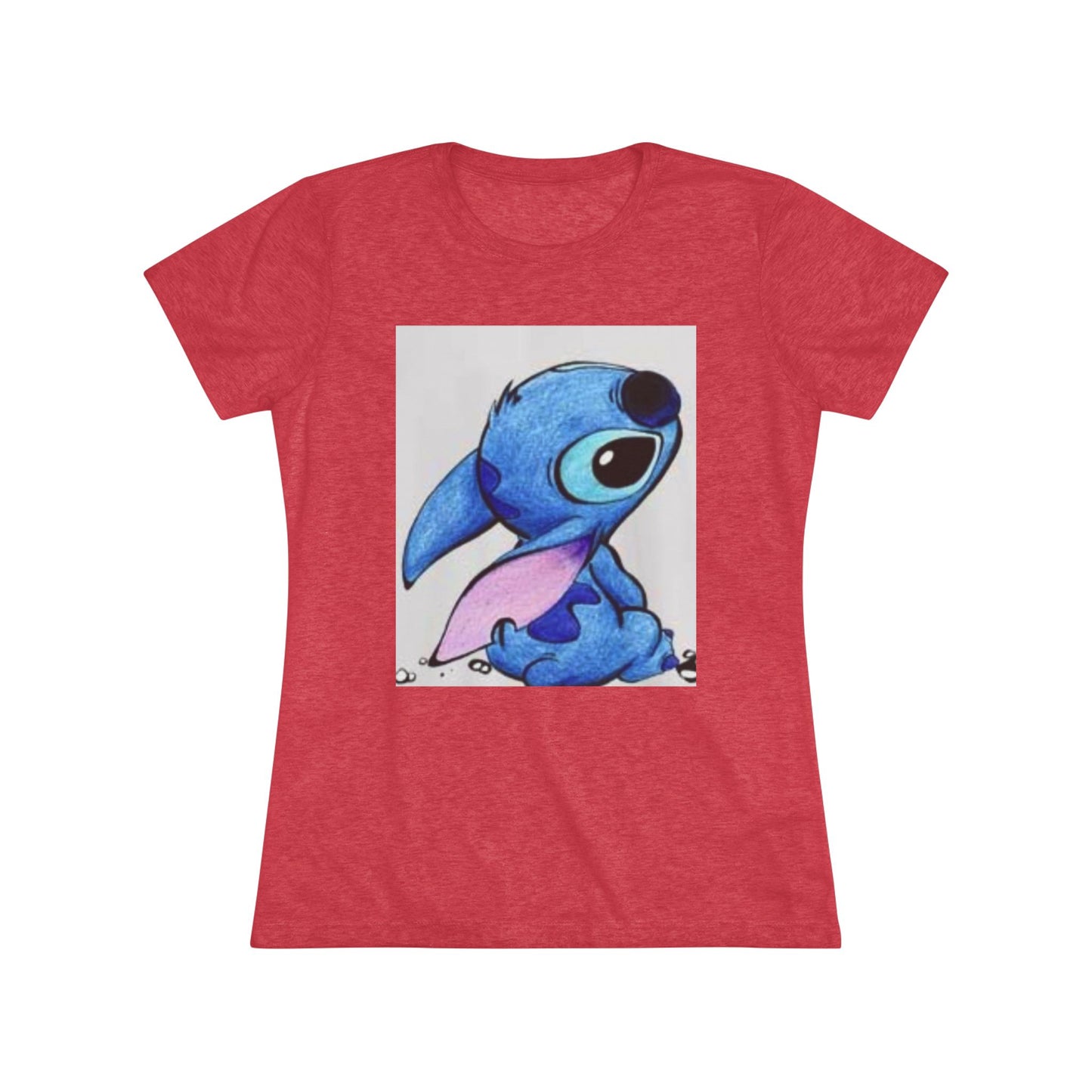 Cute Blue Cartoon Character Women's Triblend Tee - Perfect for Everyday Wear