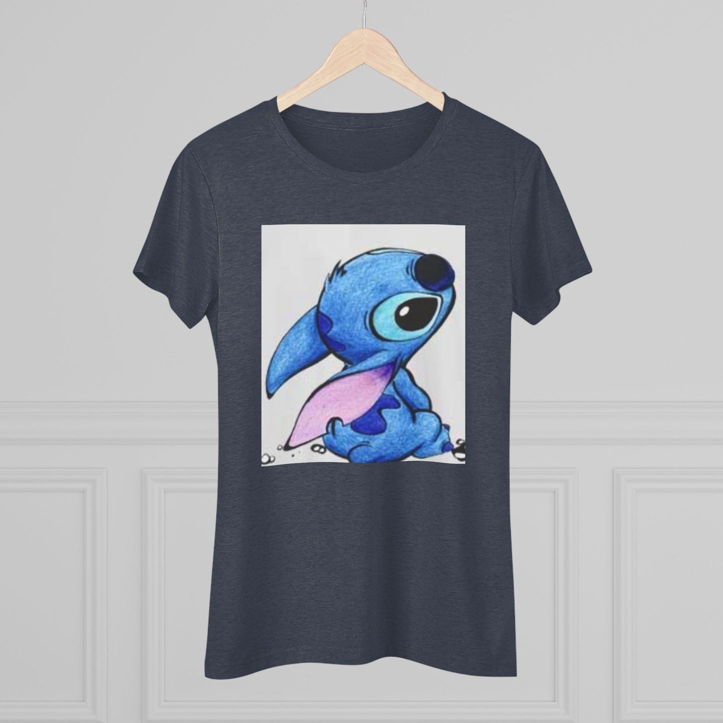 Cute Blue Cartoon Character Women's Triblend Tee - Perfect for Everyday Wear