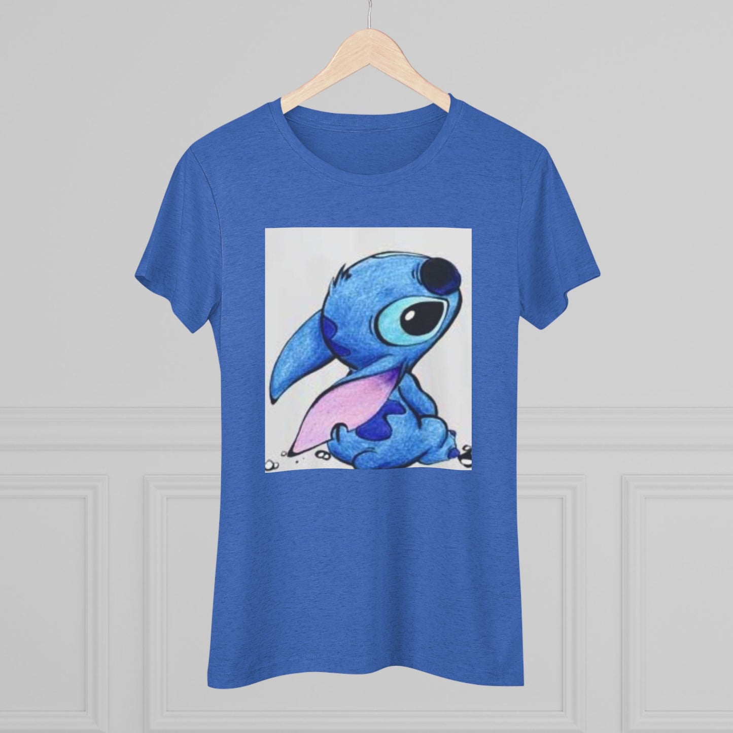 Cute Blue Cartoon Character Women's Triblend Tee - Perfect for Everyday Wear