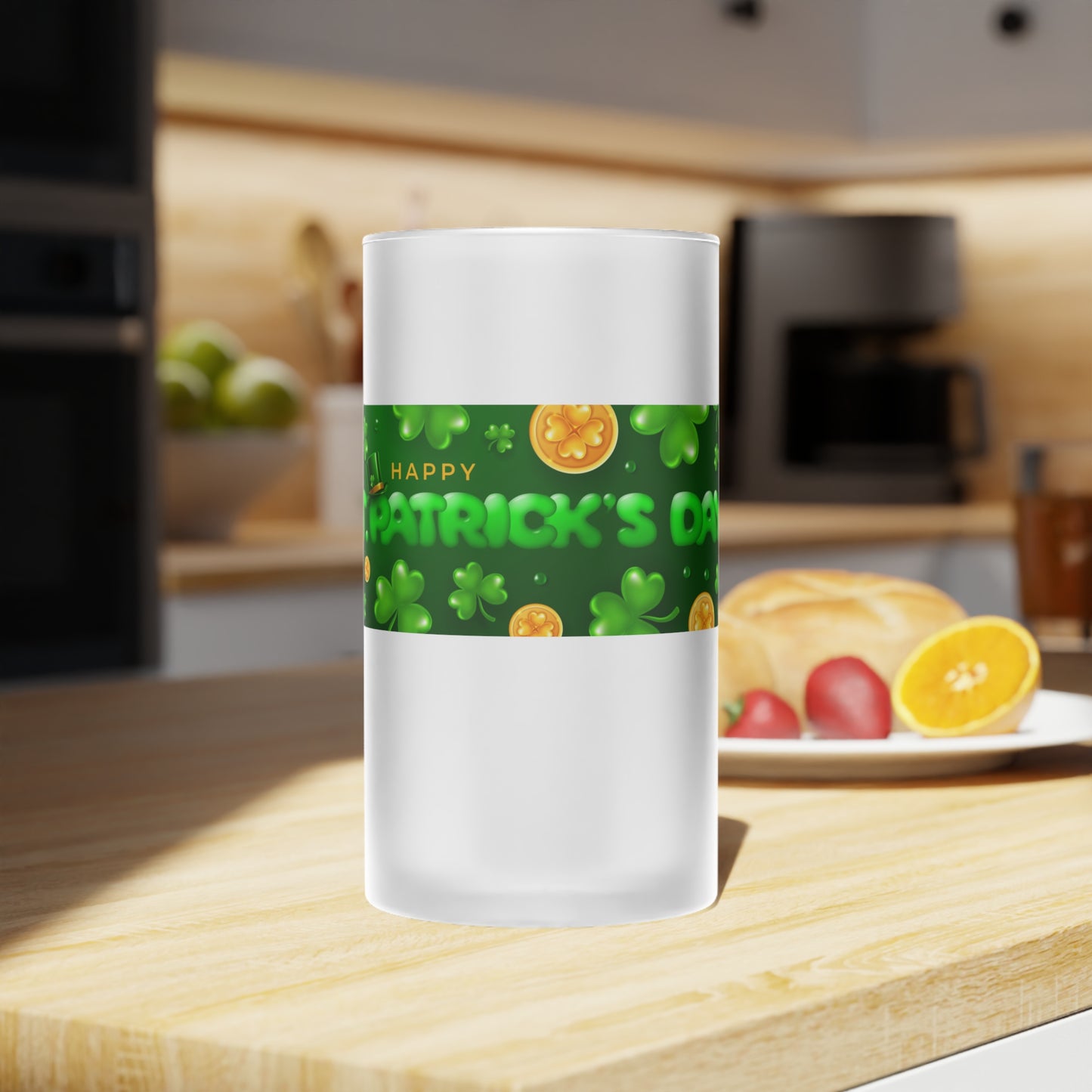 St. Patrick's Day Frosted Glass Beer Mug - Celebrate in Style!