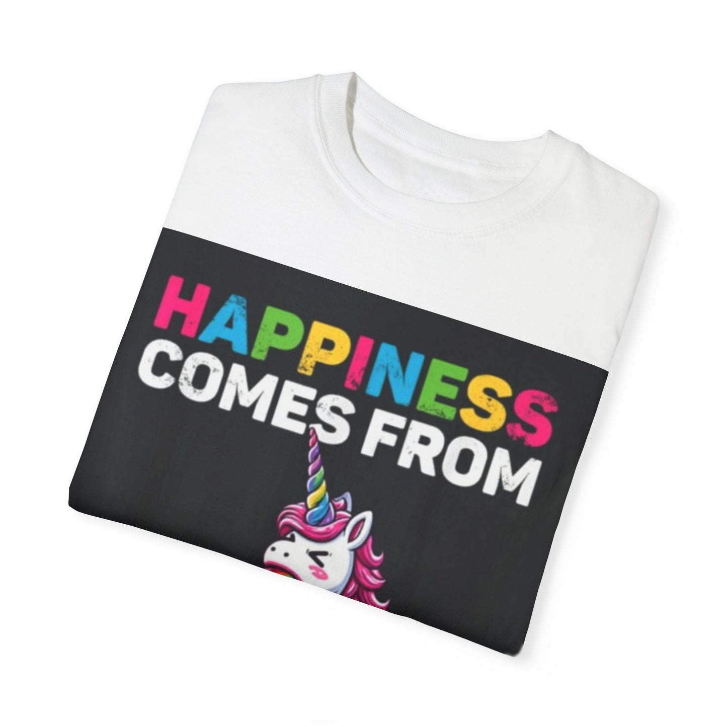 Unisex Happiness Unicorn T-Shirt - Comes From Within Design