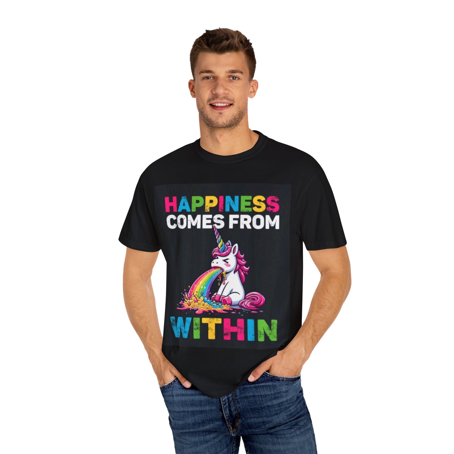 Unisex Happiness Unicorn T-Shirt - Comes From Within Design