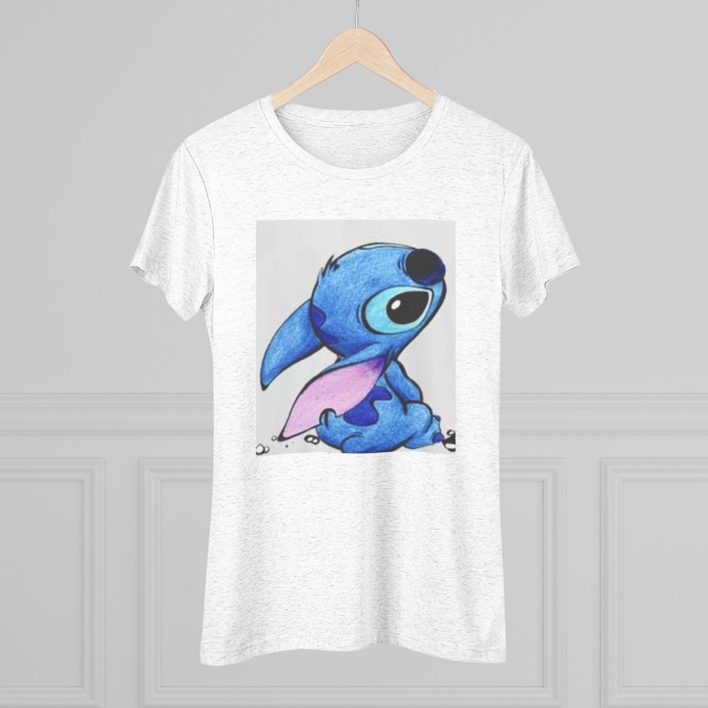 Cute Blue Cartoon Character Women's Triblend Tee - Perfect for Everyday Wear