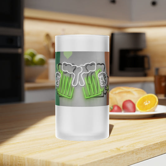 Personalized Frosted Glass Beer Mug - Fun Design for Celebrations & Parties