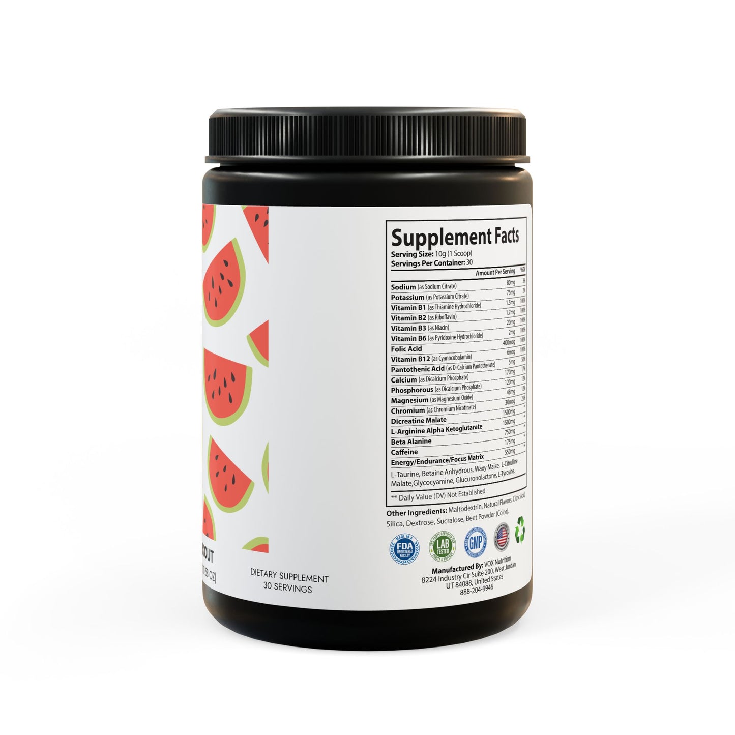 Pre-Workout Supplement, Watermelon (300g, 10.58oz)