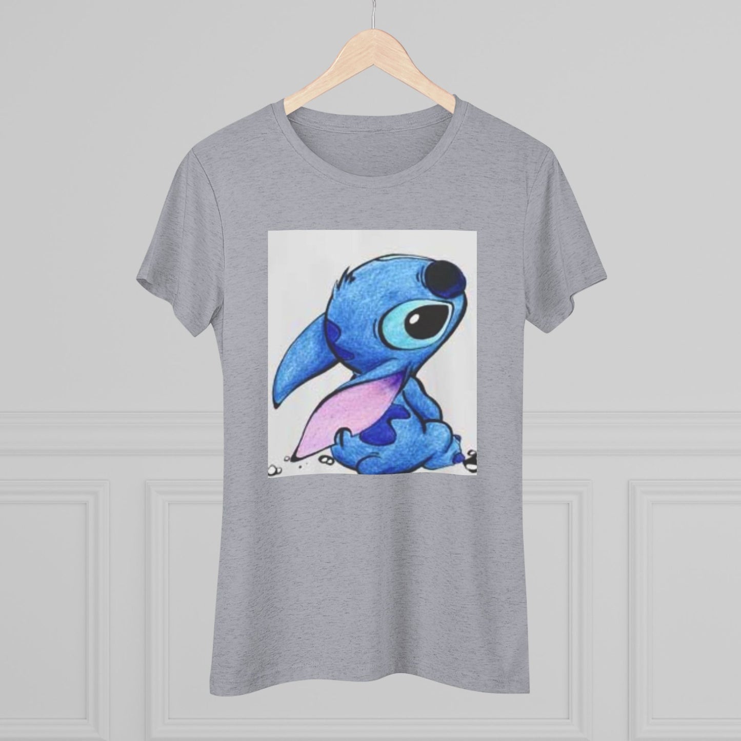 Cute Blue Cartoon Character Women's Triblend Tee - Perfect for Everyday Wear