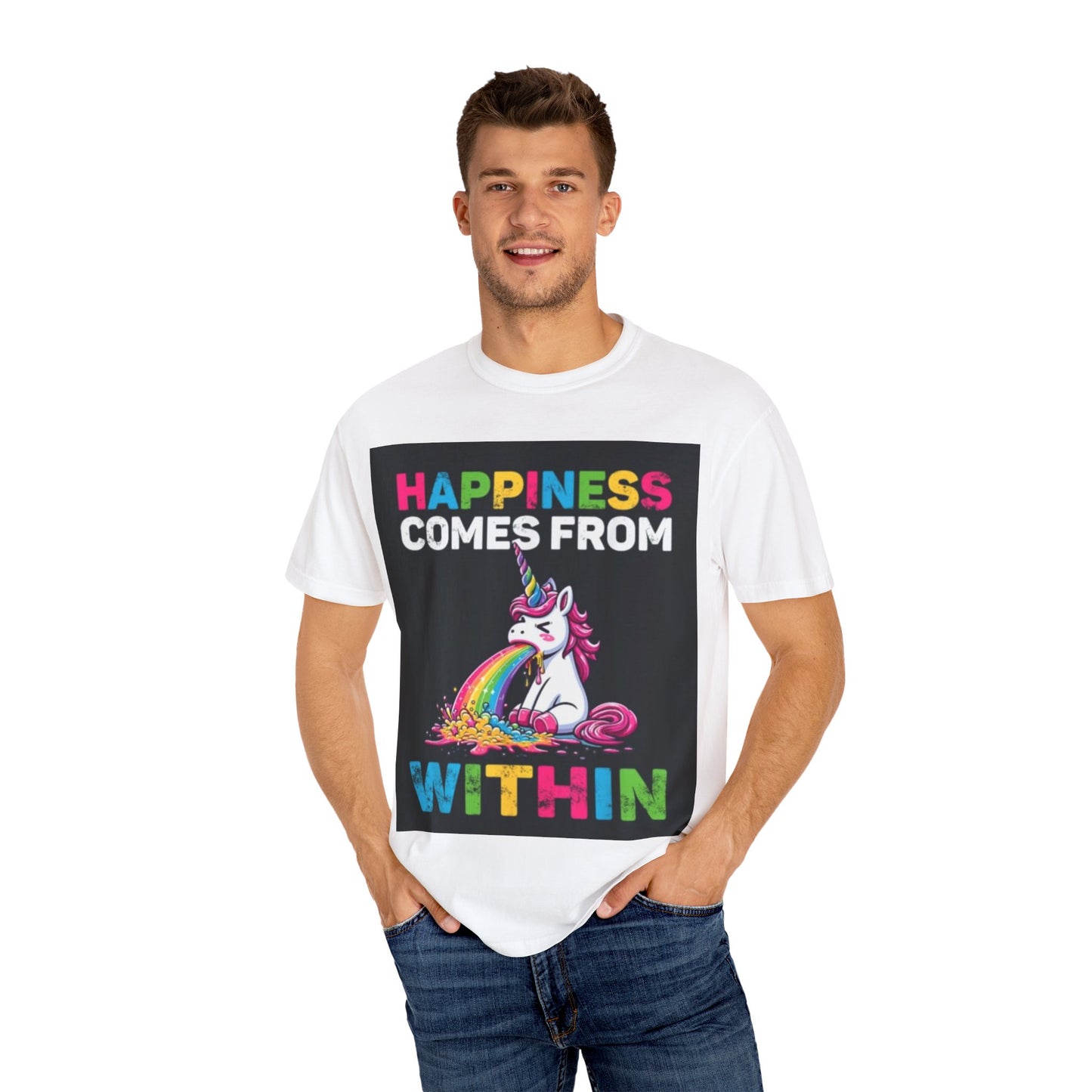 Unisex Happiness Unicorn T-Shirt - Comes From Within Design