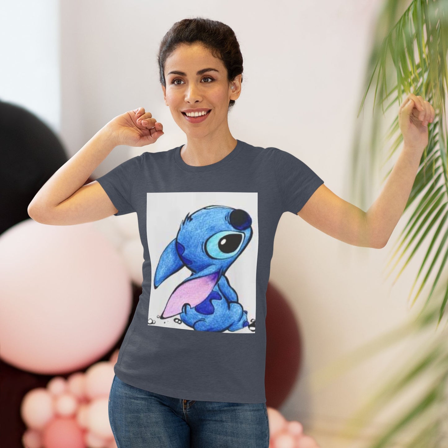 Cute Blue Cartoon Character Women's Triblend Tee - Perfect for Everyday Wear