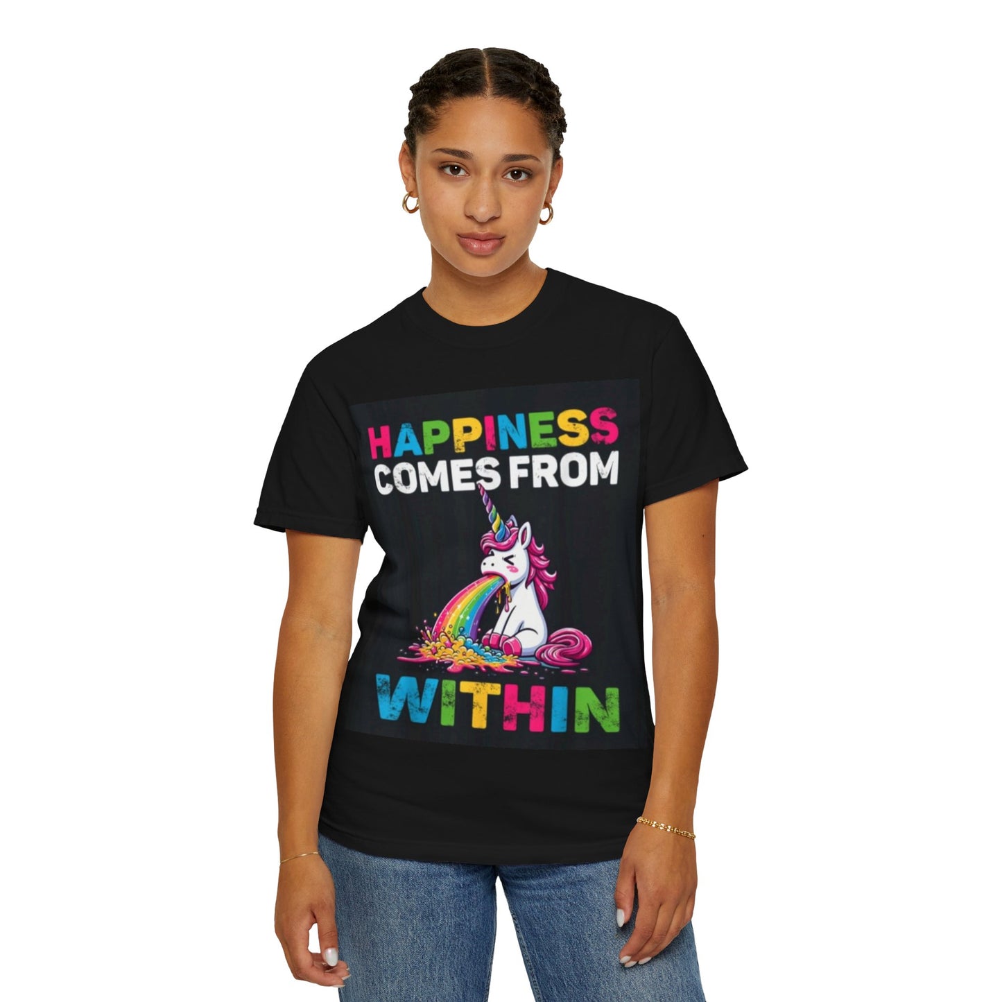 Unisex Happiness Unicorn T-Shirt - Comes From Within Design